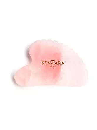 SENTARA | Massagestein - Gua Sha Herz mit Zähnen Rose Quartz | 